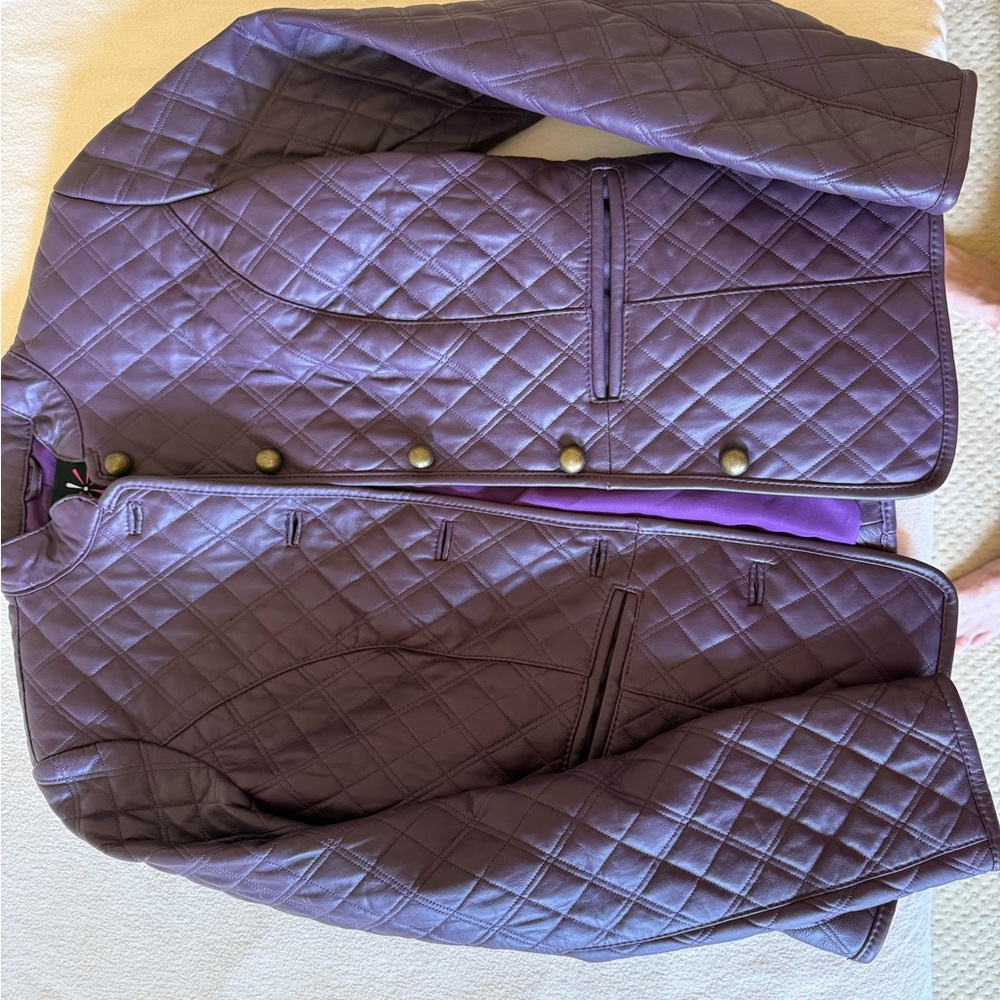 Isaac Mizrahi Purple Quilted Blazer